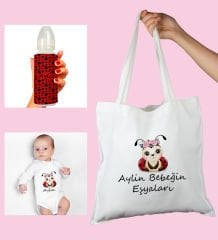 eJOYA Bebeklere Özel Çantasında Kişiye Özel Zıbın Ve Biberon Bebek Hediye Seti 110000