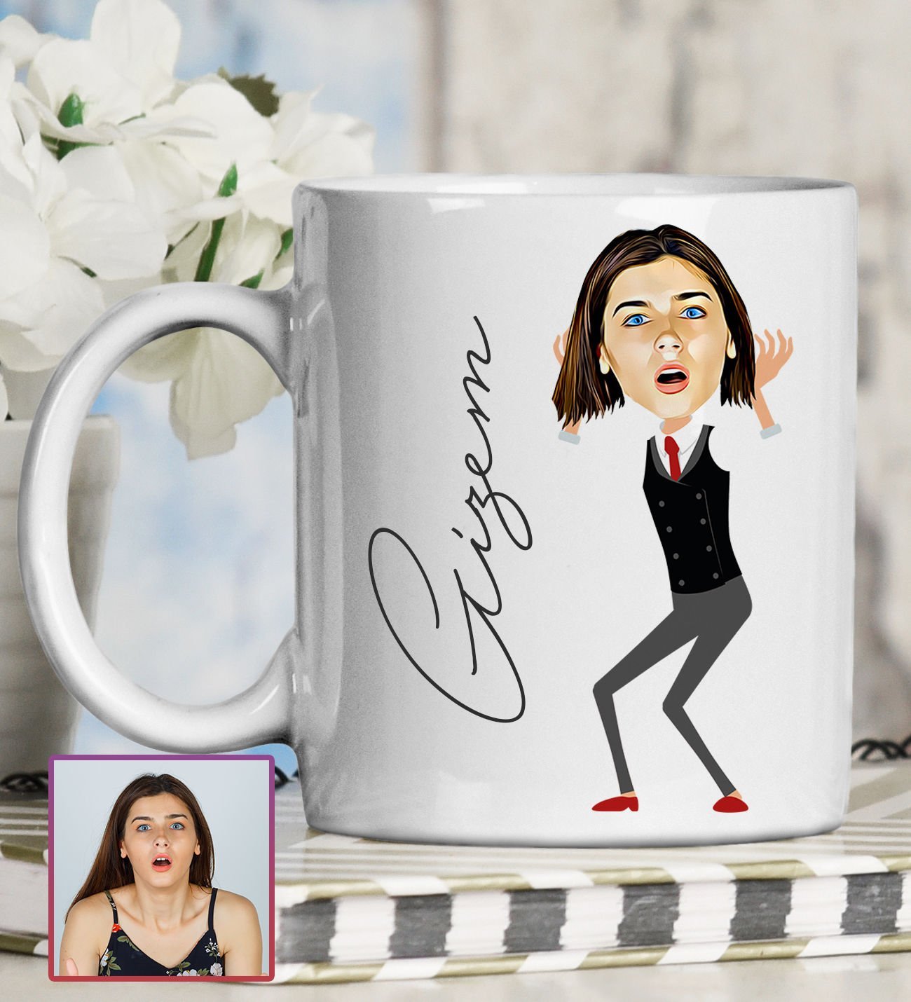 eJOYA Kişiye Özel Karikatür Tasarım Kupa Bardak 95767