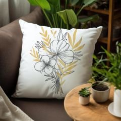 eJOYA Çiçek Tasarımlı 4'lü Yastık İçi Ve Kırlent Kılıfı 45cm 113770