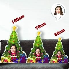 eJOYA Kişiye Özel Fotoğraflı Yeni Yıl Ağacı Peluş Yastık 116229