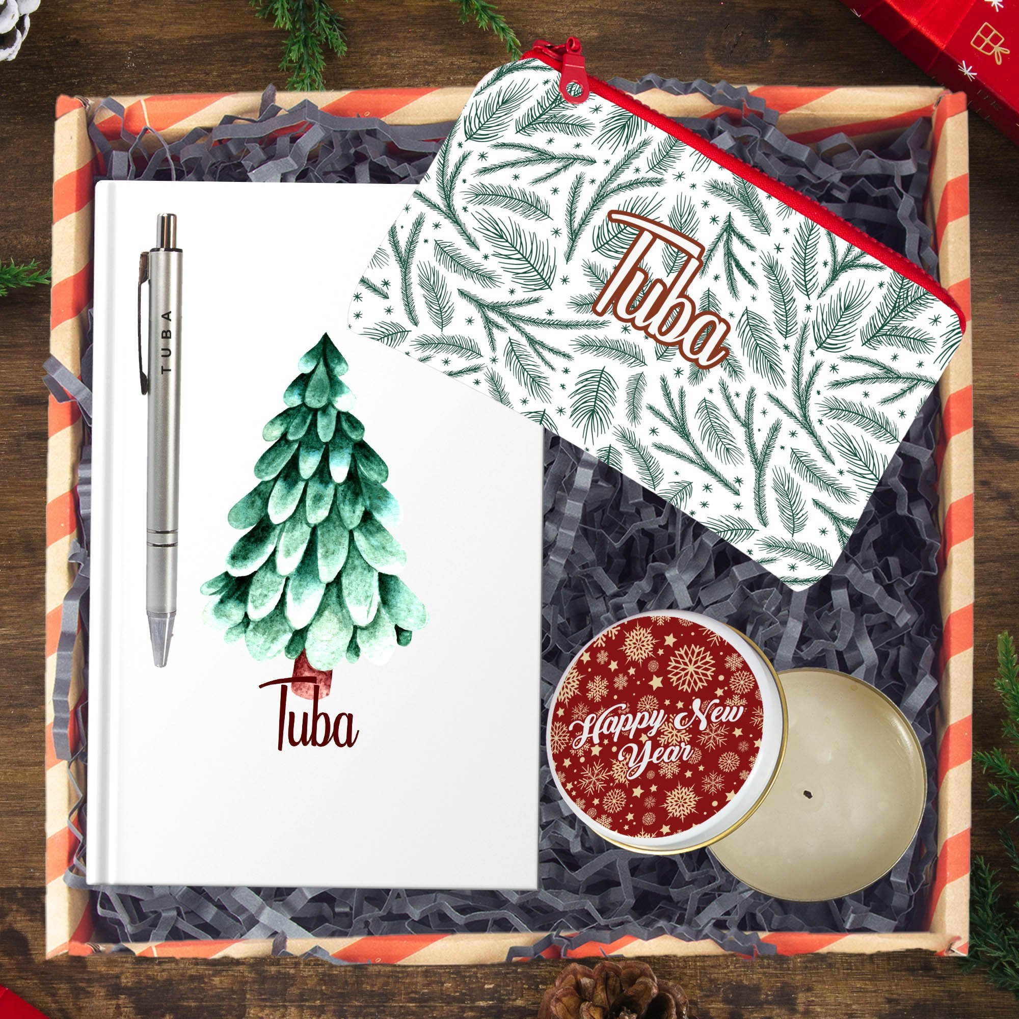 eJOYA Yeni Yıla Özel Defter & Kalem & Makyaj Çantası & Hediye Kutusu 114480