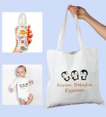 eJOYA Bebeklere Özel Çantasında Kişiye Özel Zıbın Ve Biberon Bebek Hediye Seti 110009