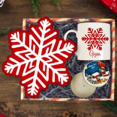 eJOYA Kişiye Özel Kupa Bardak & Kartanesi Yastık & Yılbaşı Mumu Yeni Yıl Hediye Kutusu 116233