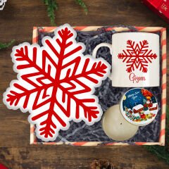 eJOYA Kişiye Özel Kupa Bardak & Kartanesi Yastık & Yılbaşı Mumu Yeni Yıl Hediye Kutusu 116234