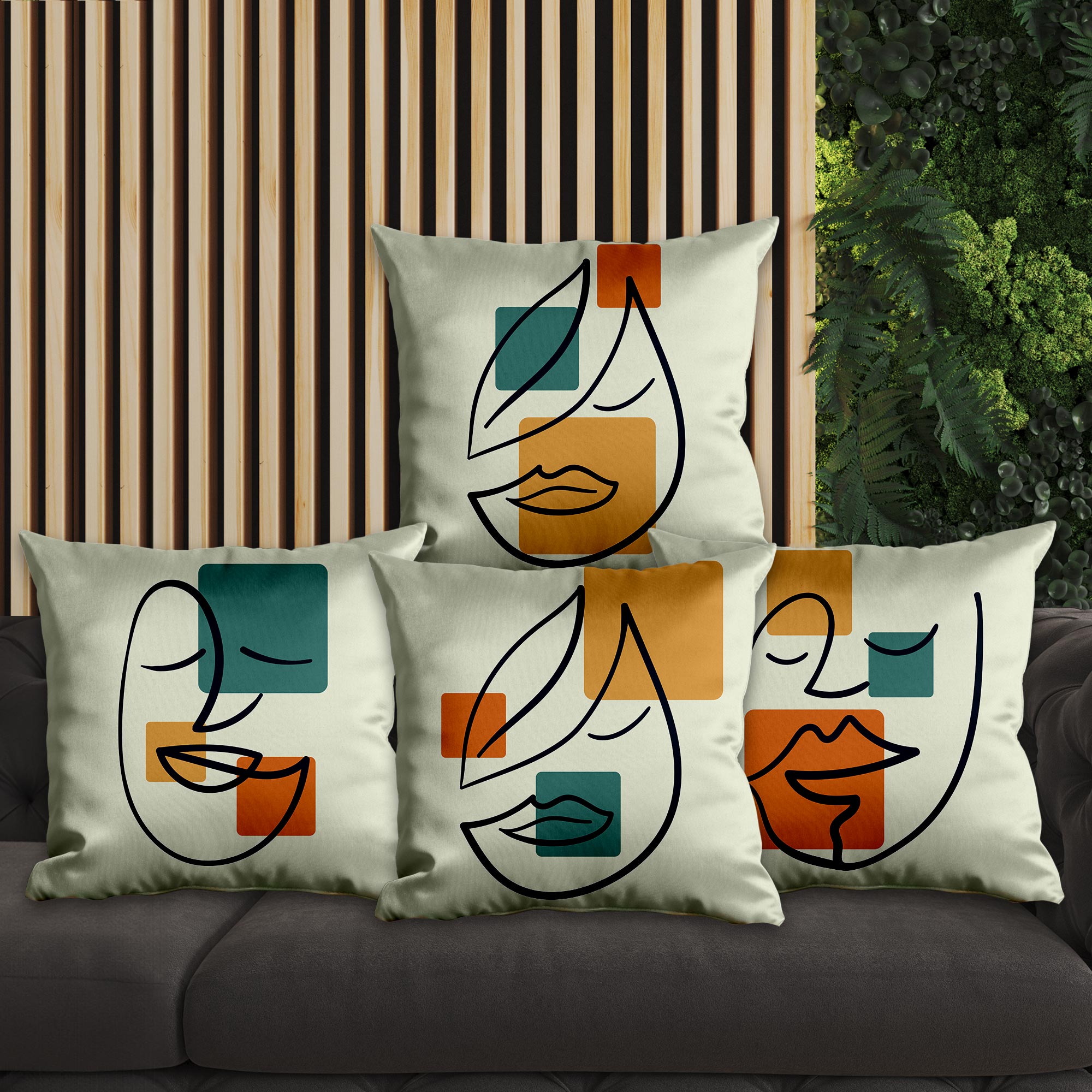 eJOYA Modern Tasarımlı 4'lü Yastık İçi Ve Kırlent Kılıfı 45cm 113778