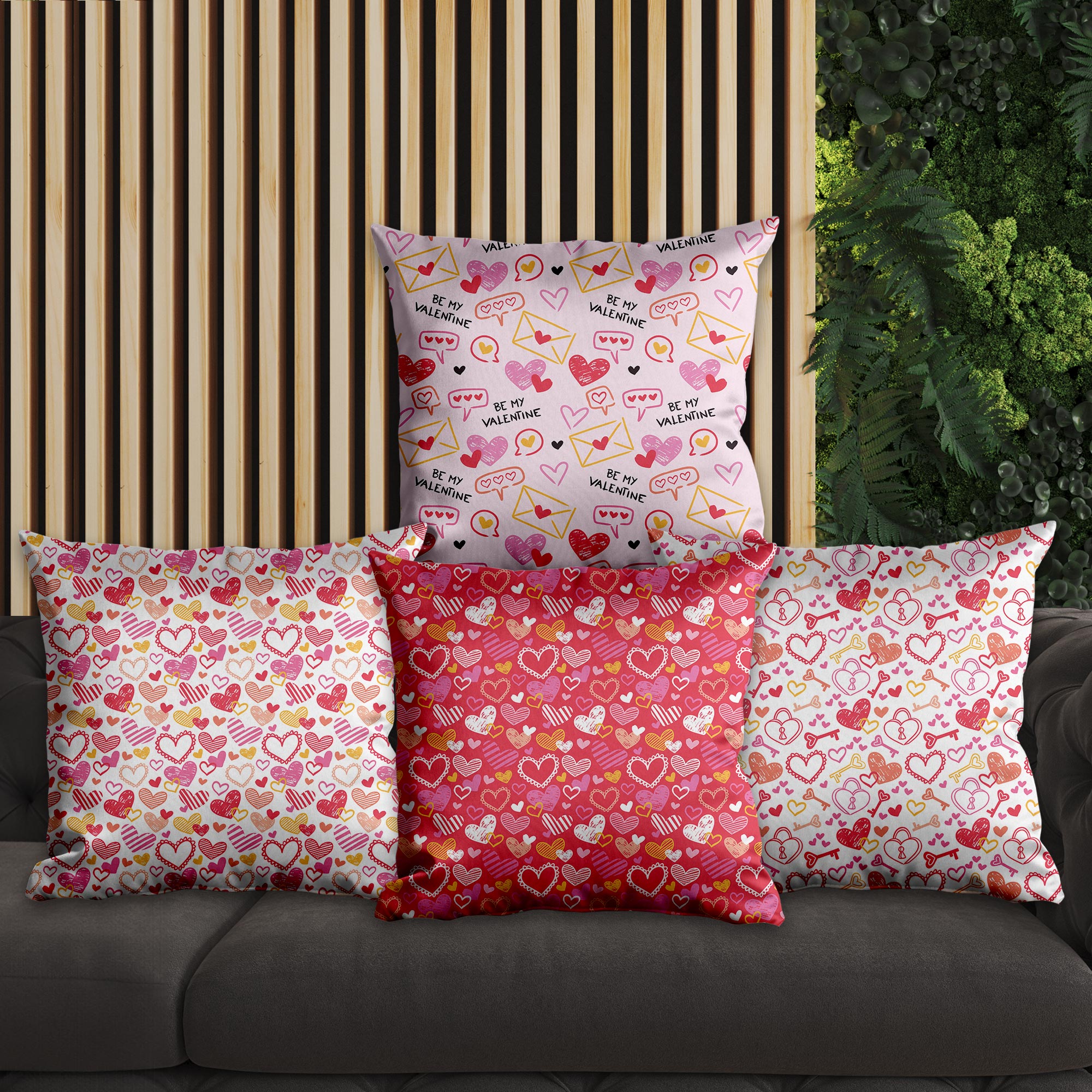 eJOYA Kalp Tasarımlı 4'lü Yastık İçi Ve Kırlent Kılıfı 45cm 113781