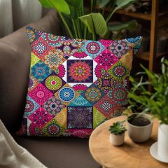 eJOYA Geleneksel Mandala Tasarımlı 4'lü Yastık İçi Ve Kırlent Kılıfı 45cm 113786