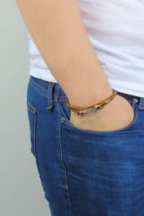 eJOYA Naturel Deri Gümüş Kanca Bileklik 65769