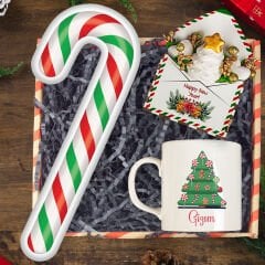 eJOYA Kişiye Özel Kupa Bardak & Baston Şeker Yastık & Yılbaşı Mektup Aranjmanı Yeni Yıl Hediye Kutusu 116243