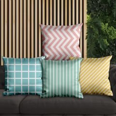 eJOYA Çizgisel Tasarımlı 4'lü Yastık İçi Ve Kırlent Kılıfı 45cm 113787
