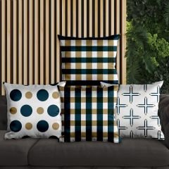 eJOYA Ekose Tasarımlı 4'lü Yastık İçi Ve Kırlent Kılıfı 45cm 113797