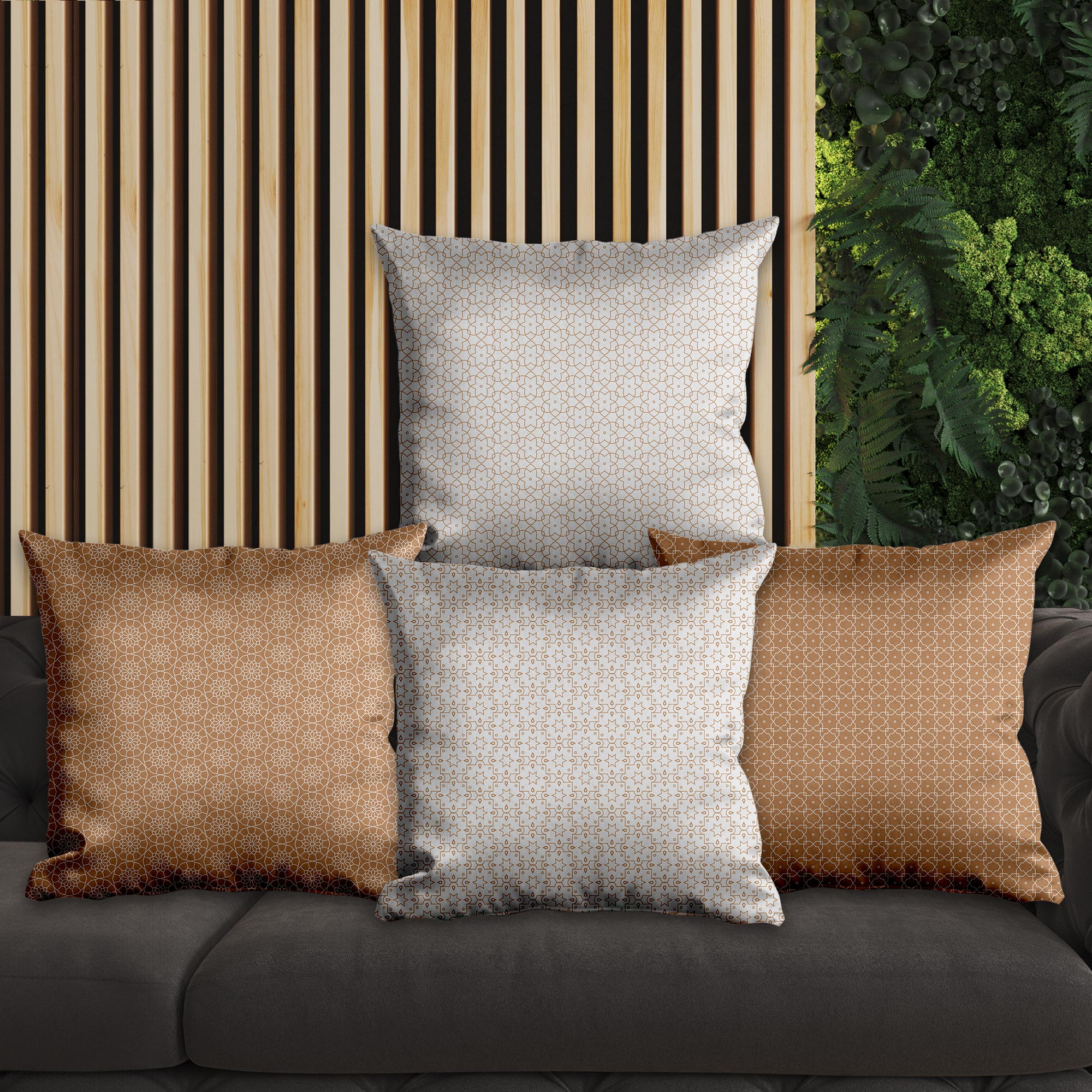 eJOYA Çizgisel Tasarımlı 4'lü Yastık İçi Ve Kırlent Kılıfı 45cm 113802