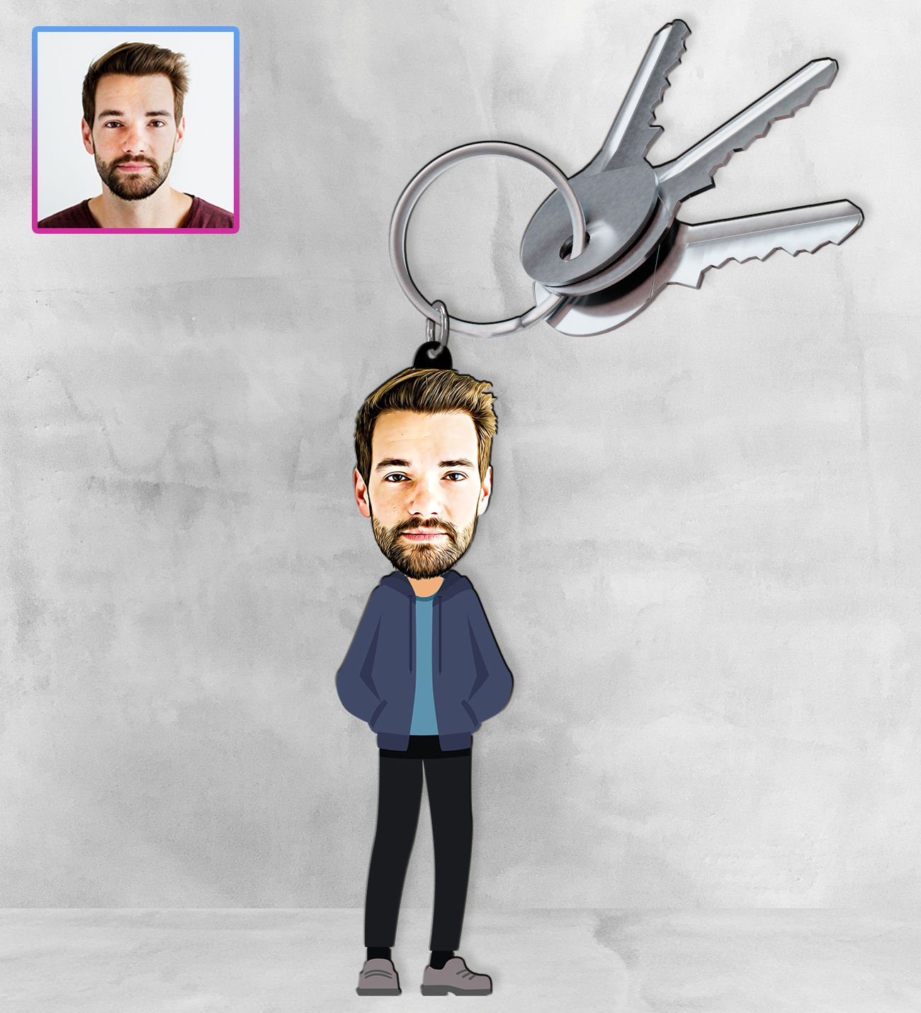 eJOYA Kişiye Özel Karikatür Tasarım Anahtarlık 97145