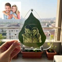 eJOYA Doğal Yaprak Üstüne Kişiye Özel Portre Fotoğraf 116247