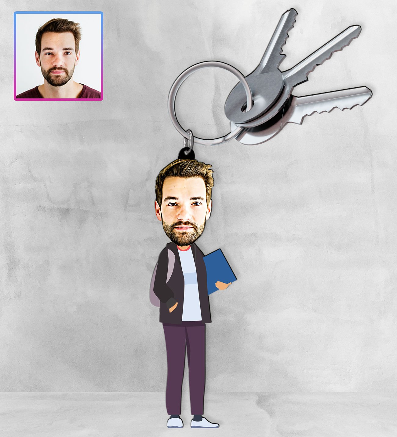 eJOYA Kişiye Özel Karikatür Tasarım Anahtarlık 97146