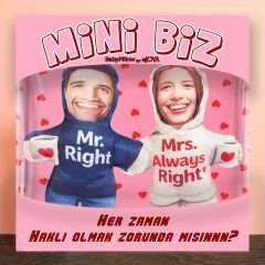 eJOYA  MiniBiz Kim Haklı Kişiye Özel Fotoğraflı İkili Yastık Seti 116248