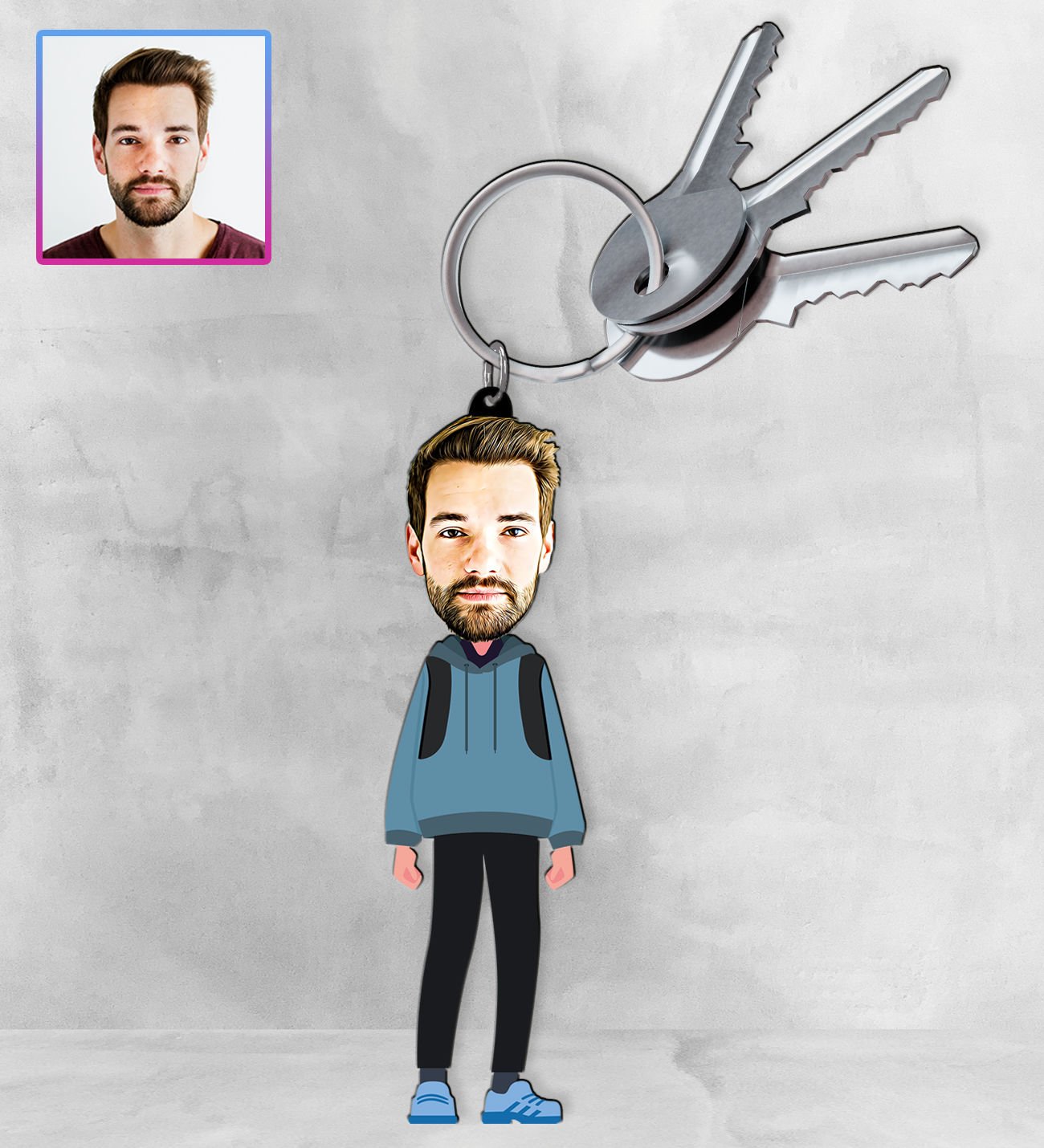 eJOYA Kişiye Özel Karikatür Tasarım Anahtarlık 97149