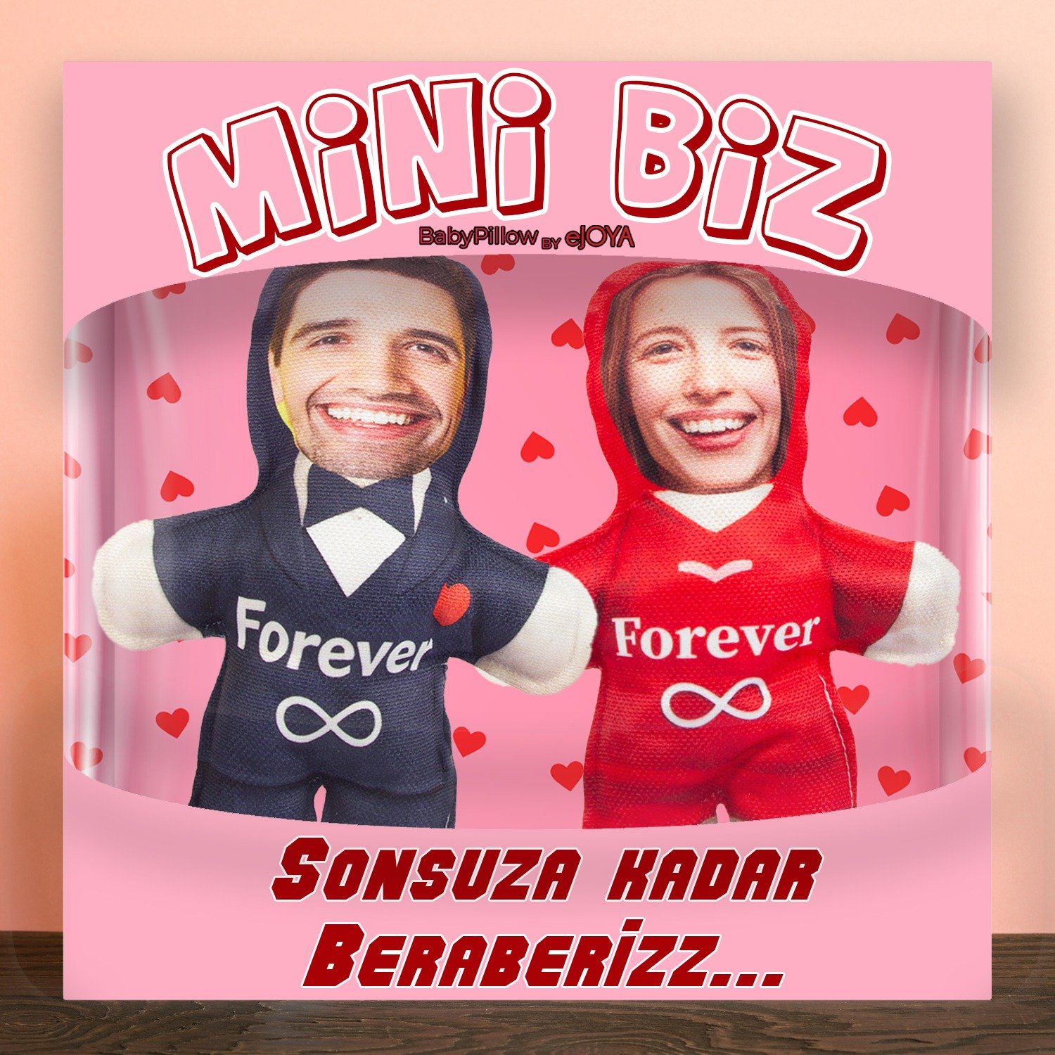 eJOYA  MiniBiz Sonsuza Kadar Kişiye Özel Fotoğraflı İkili Yastık Seti 116249