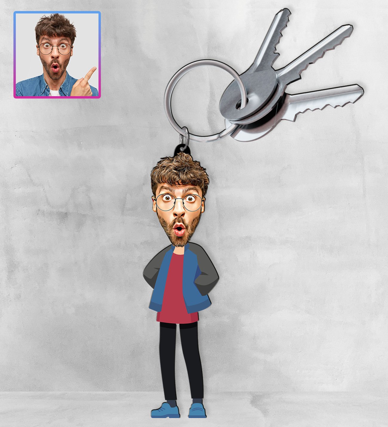 eJOYA Kişiye Özel Karikatür Tasarım Anahtarlık 97151