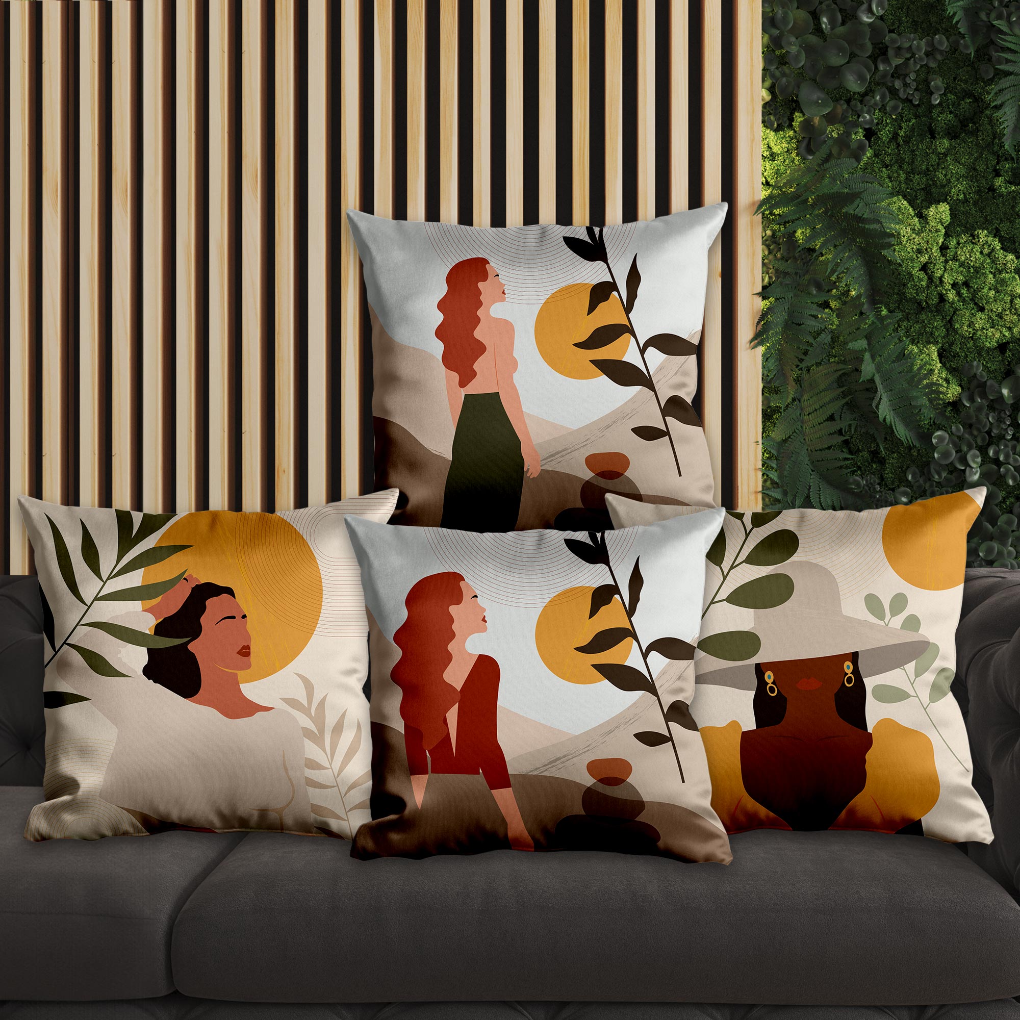 eJOYA Modern Tasarımlı 4'lü Yastık İçi Ve Kırlent Kılıfı 45cm 113811