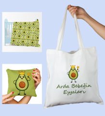 eJOYA Bebeklere Özel Çantasında Kişiye Özel Battaniye Ve Yastık Bebek Hediye Seti 110046