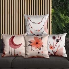 eJOYA Çiçek Tasarımlı 4'lü Yastık İçi Ve Kırlent Kılıfı 45cm 113812