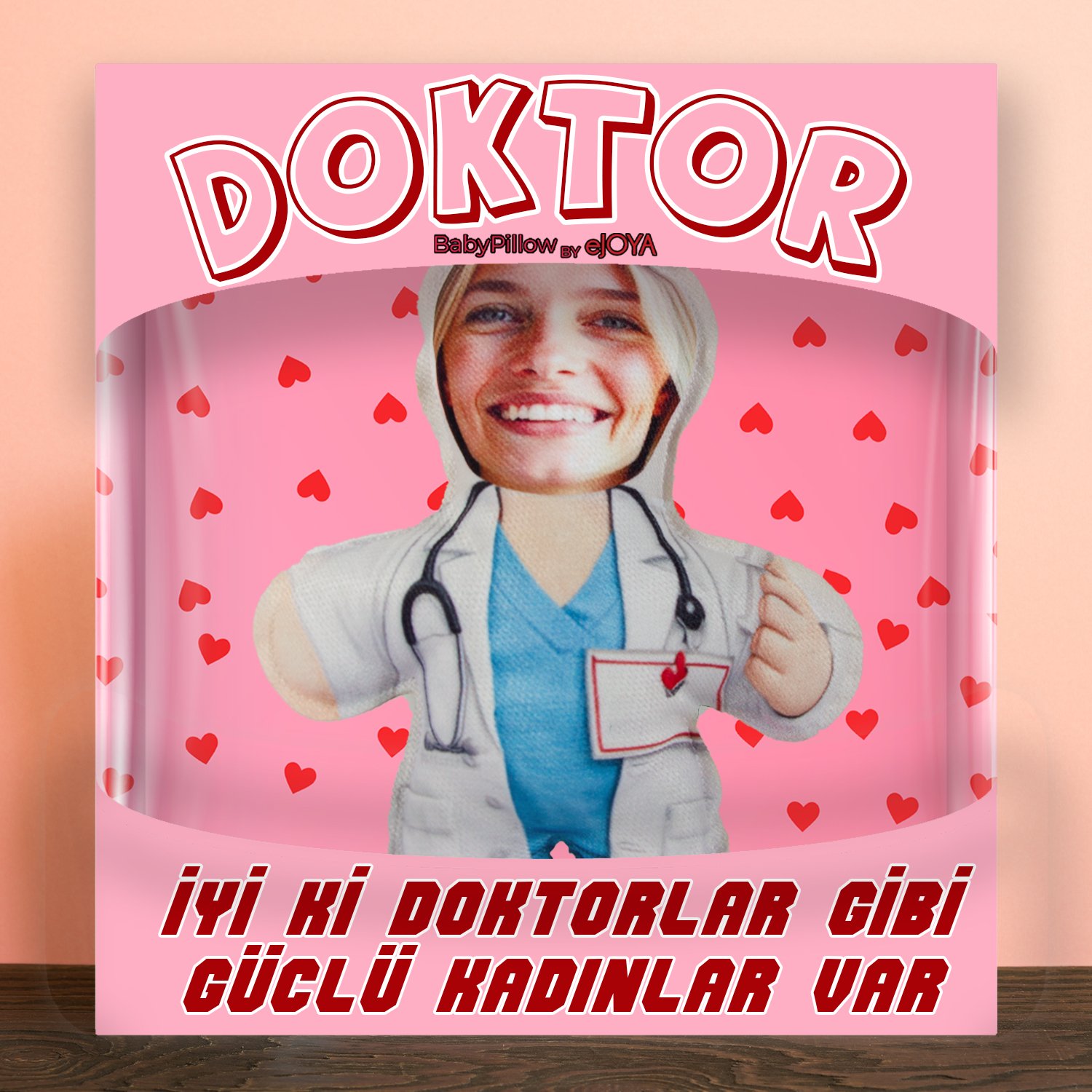 eJOYA  MiniBiz Hero Kişiye Özel Fotoğraflı Kadınlar Günü Peluş Yastık  116255