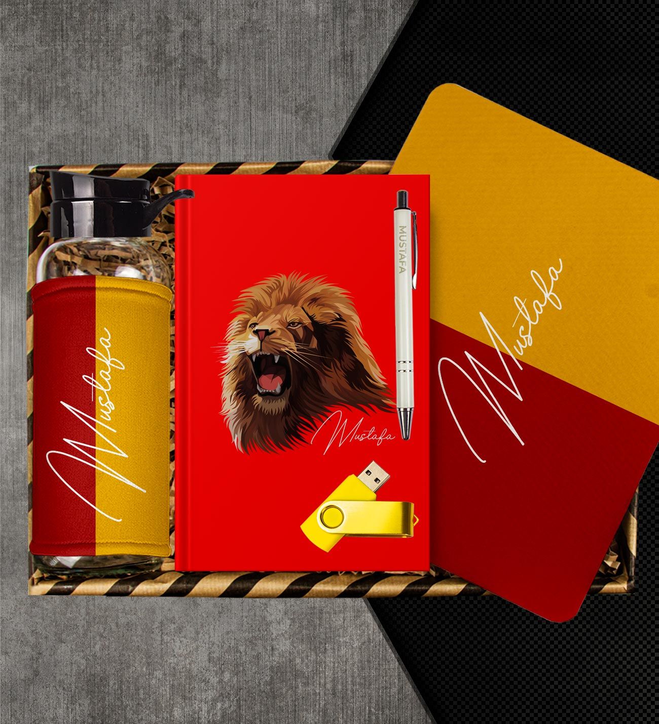 eJOYA Kişiye Özel Defter & Kalem & Matara & Mouse Pad & USB Bellek Hediye Kutusu 112969