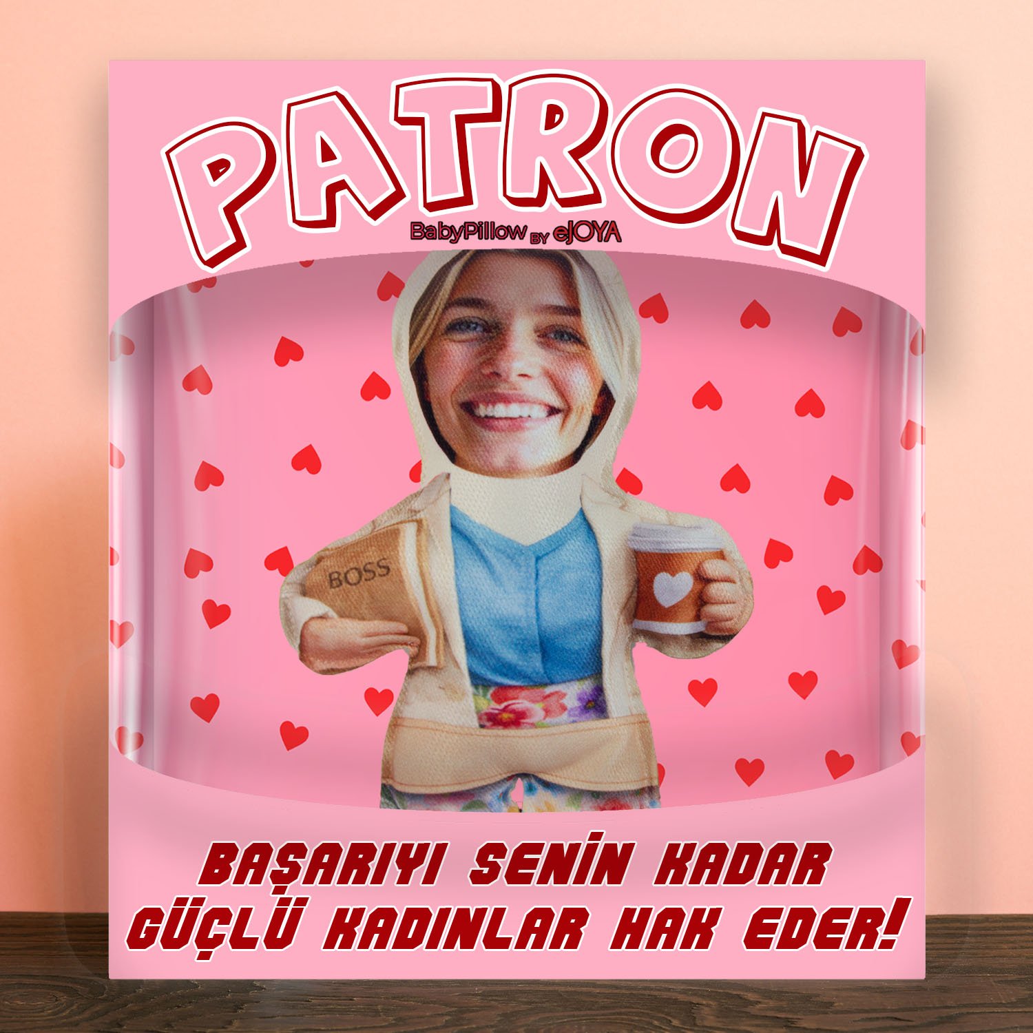 eJOYA  MiniBiz Hero Kişiye Özel Fotoğraflı Kadınlar Günü Peluş Yastık  116257