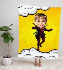 eJOYA Kişiye Fotoğraflı Süper Kahraman Tasarım TV Battaniyesi 116043