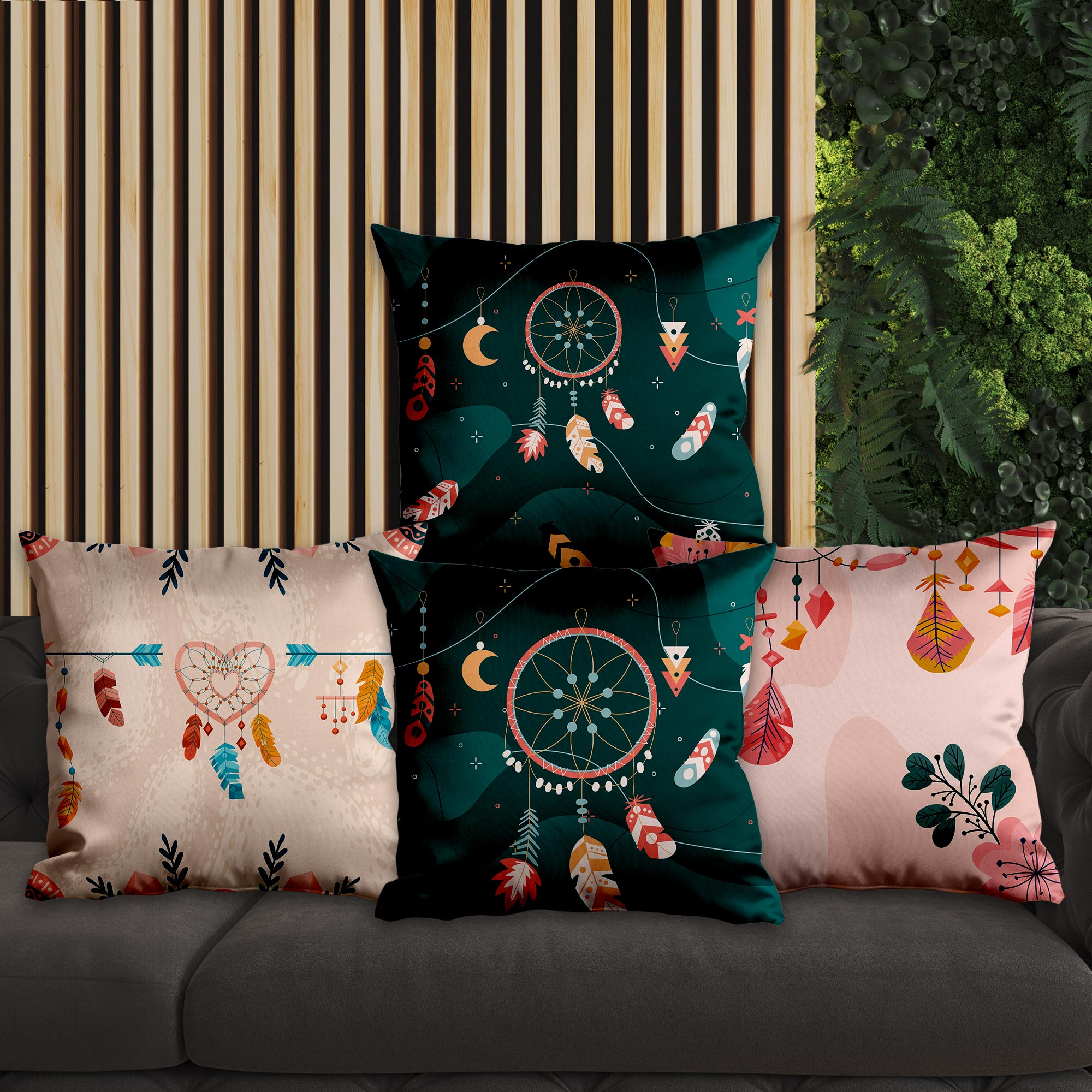 eJOYA Düşkapanı Tasarımlı 4'lü Yastık İçi Ve Kırlent Kılıfı 45cm 113819