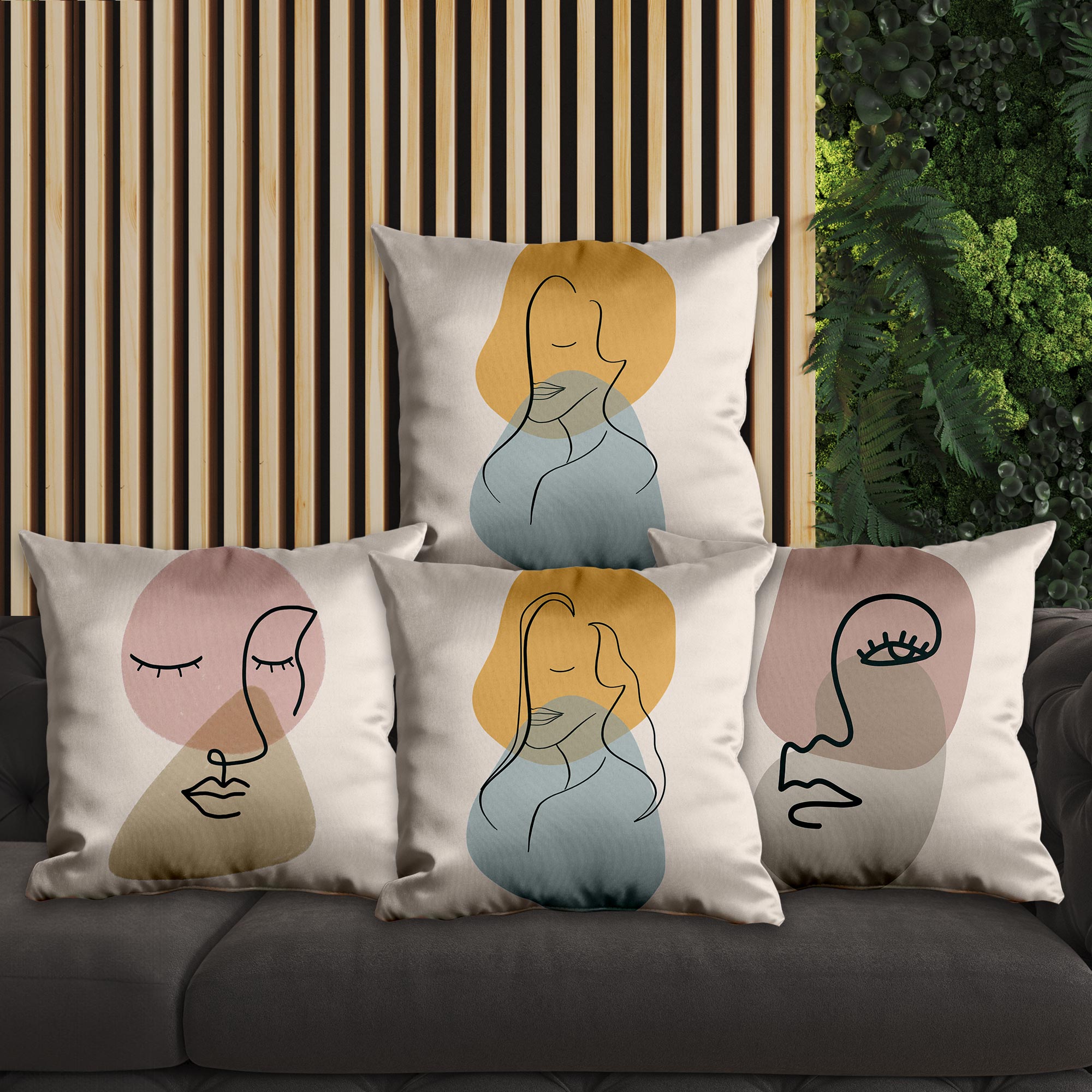 eJOYA Modern Tasarımlı 4'lü Yastık İçi Ve Kırlent Kılıfı 45cm 113820