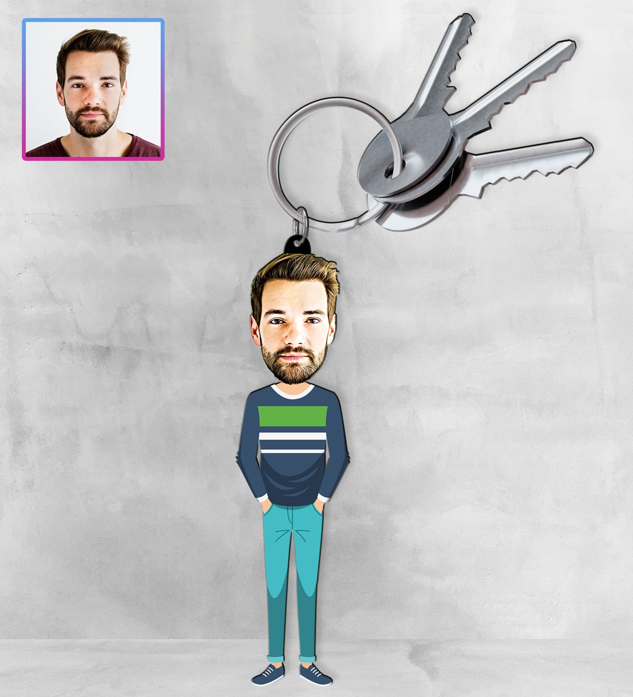 eJOYA Kişiye Özel Karikatür Tasarım Anahtarlık 97163