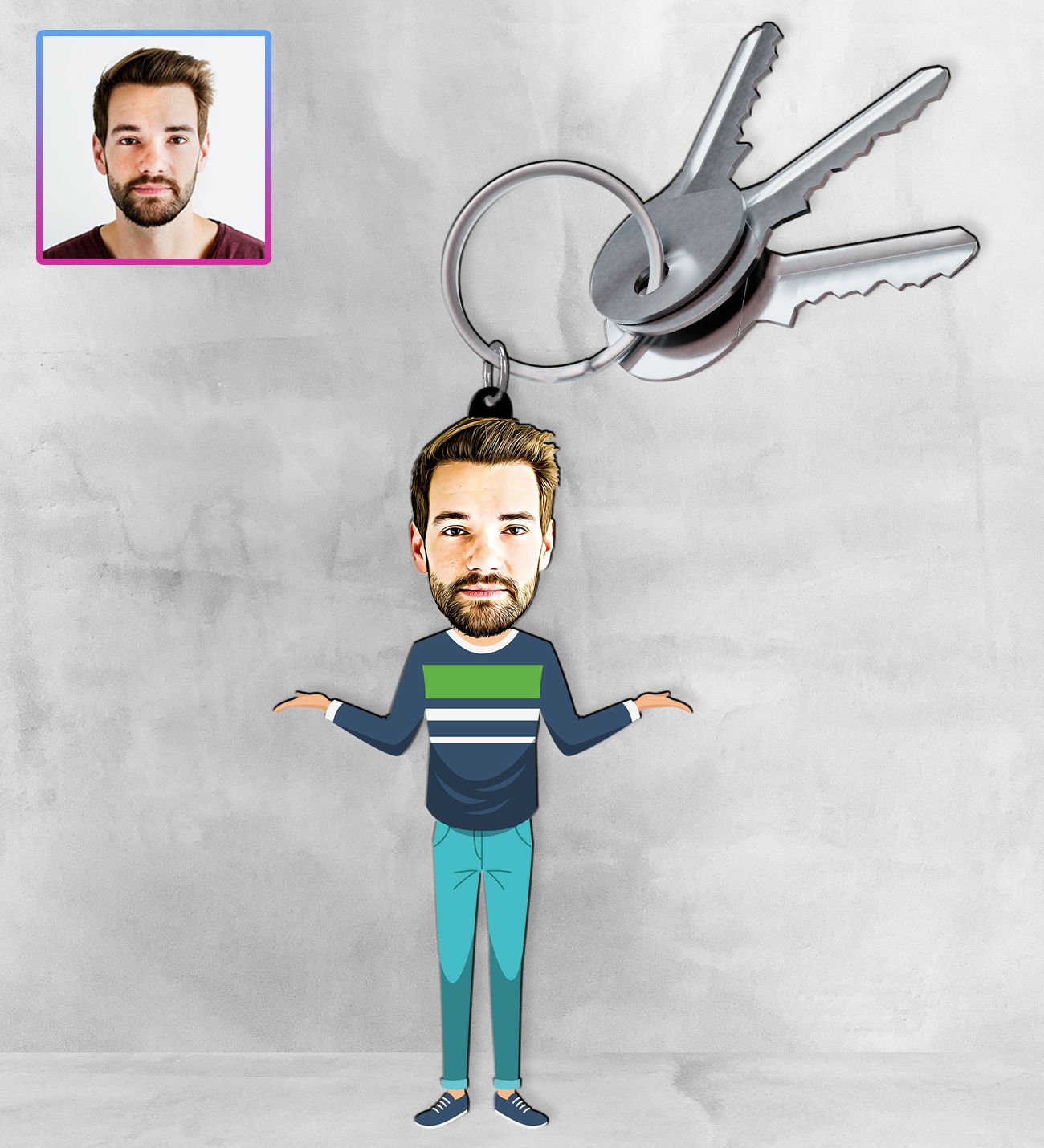 eJOYA Kişiye Özel Karikatür Tasarım Anahtarlık 97164