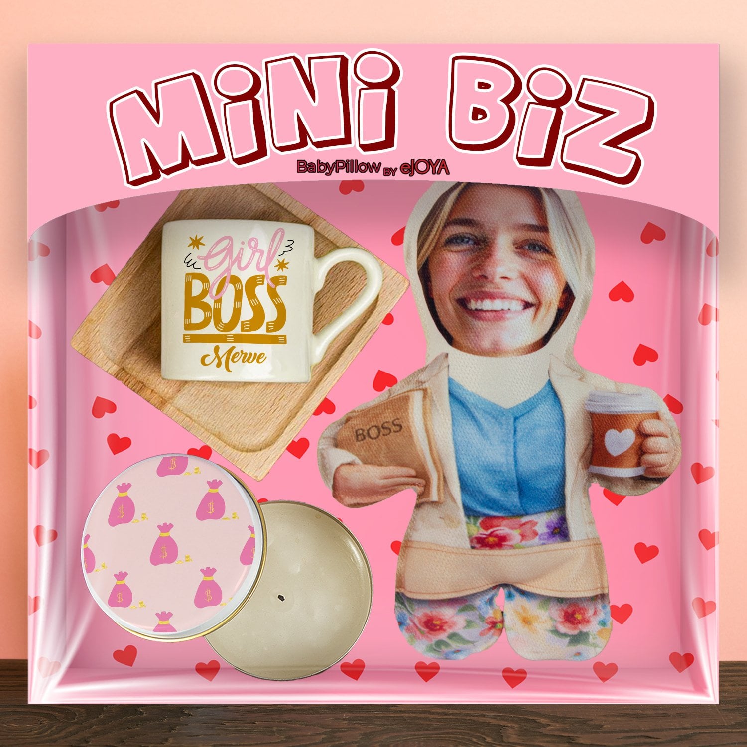 eJOYA  MiniBiz Kişiye Özel Fotoğraflı Patron Kadın Temalı Hediye Kutusu 116264