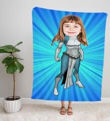 eJOYA Kişiye Fotoğraflı Süper Kahraman Tasarım TV Battaniyesi 116048