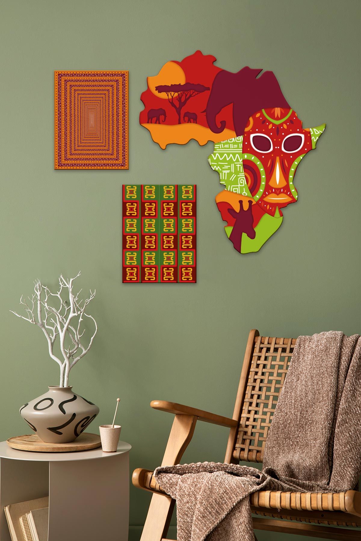 eJOYA Afrika Tasarımlı Dekoratif Tablo Seti 112248