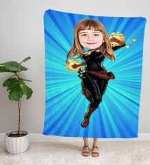 eJOYA Kişiye Fotoğraflı Süper Kahraman Tasarım TV Battaniyesi 116052