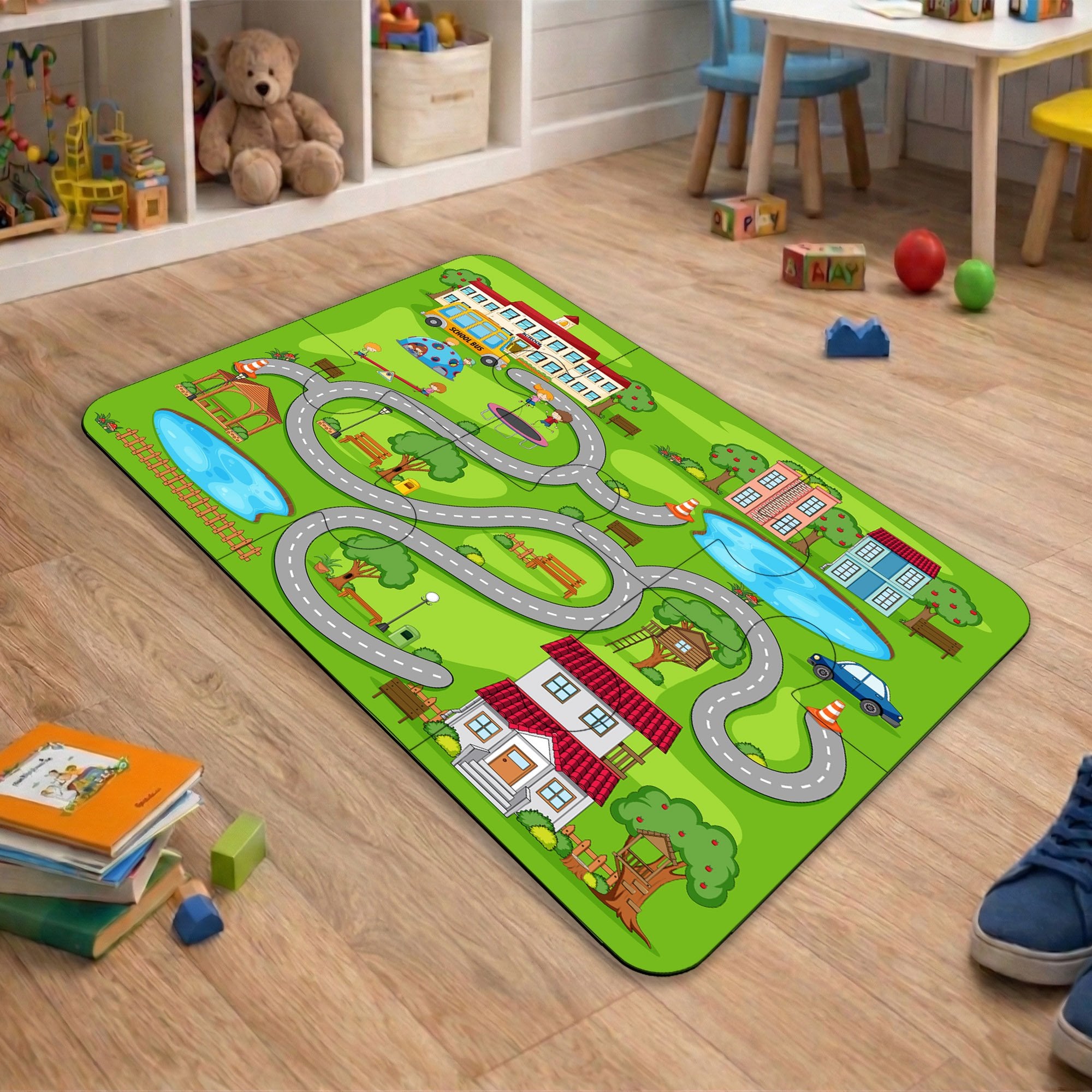 eJOYA Kişiye Özel Şehir Yol Haritası Puzzle Keçe Halı 116269