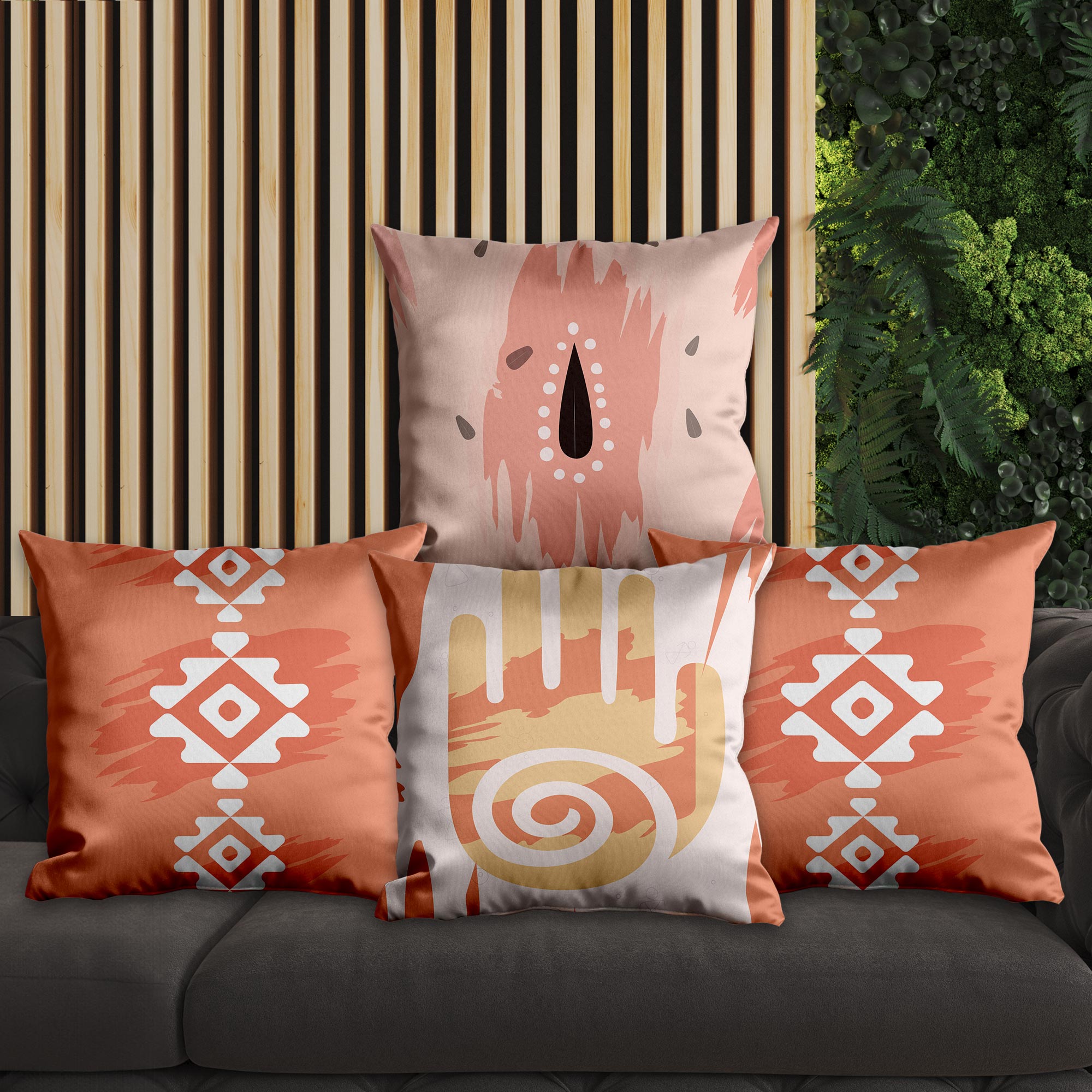 eJOYA Modern Tasarımlı 4'lü Yastık İçi Ve Kırlent Kılıfı 45cm 113828