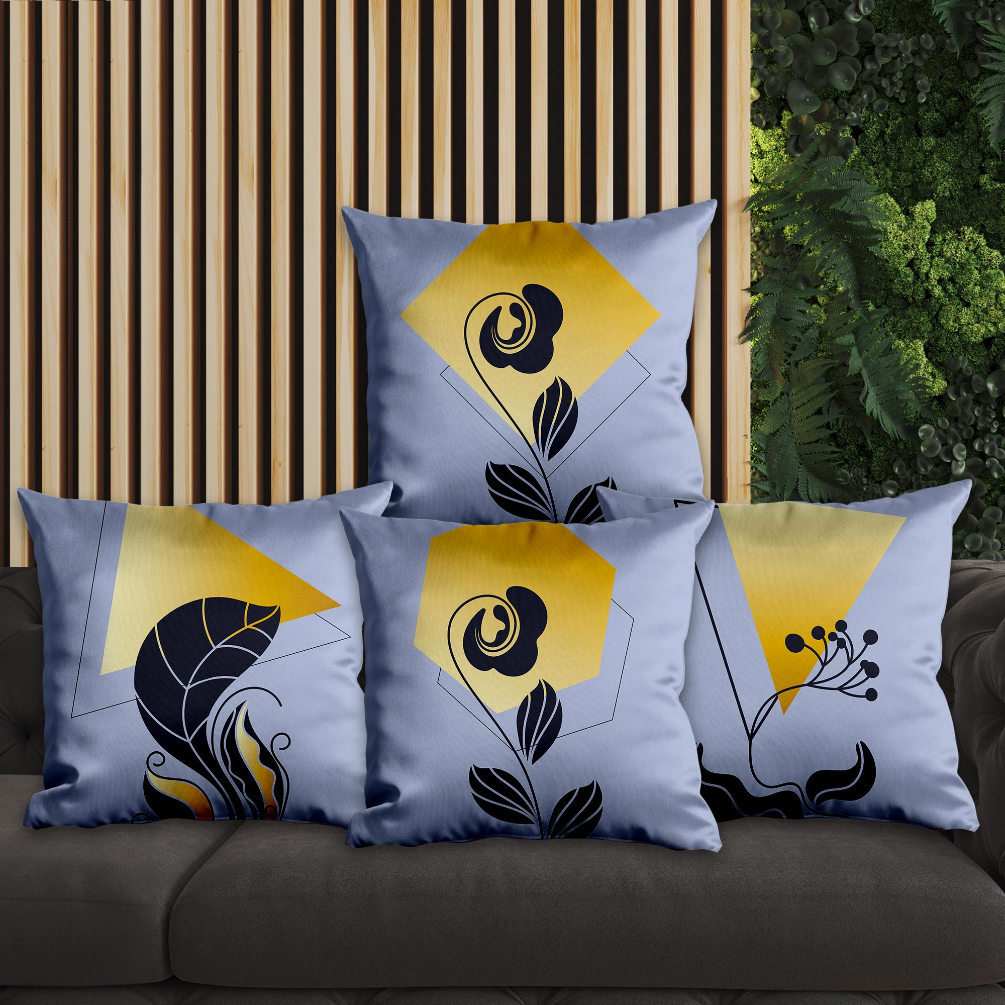 eJOYA Çiçek Tasarımlı 4'lü Yastık İçi Ve Kırlent Kılıfı 45cm 113830