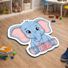 eJOYA Kişiye Özel Fil Tasarımlı Puzzle Keçe Halı 116275