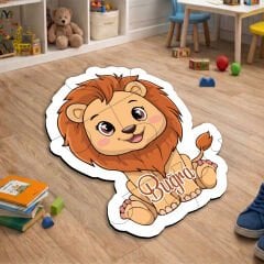 eJOYA Kişiye Özel Aslan Tasarımlı Puzzle Keçe Halı 116276