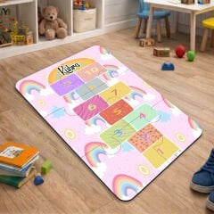 eJOYA Kişiye Özel Gökkuşağı Temalı Seksek Tasarımlı Puzzle Keçe Halı 116278