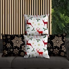 eJOYA Yeni Yıla Özel Tasarımlı 4'lü Yastık İçi Ve Kırlent Kılıfı 45cm 113837
