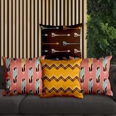 eJOYA Çizgisel Tasarımlı 4'lü Yastık İçi Ve Kırlent Kılıfı 45cm 113838