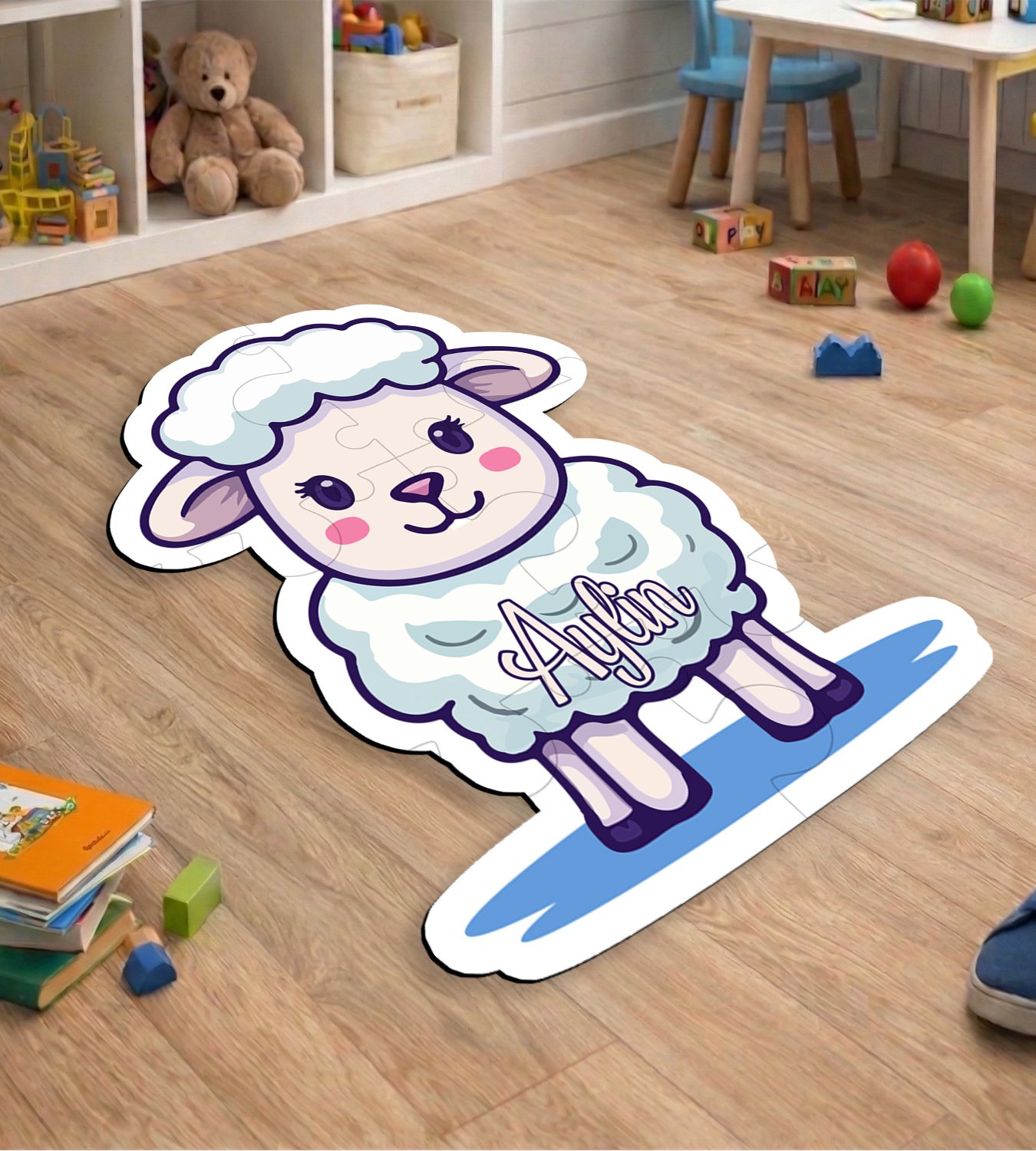 eJOYA Kişiye Özel Koyun Tasarımlı Puzzle Keçe Halı 116281