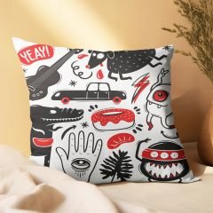 eJOYA Graffiti Tasarımlı 4'lü Yastık İçi Ve Kırlent Kılıfı 45cm 113840