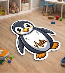 eJOYA Kişiye Özel Penguen Tasarımlı Puzzle Keçe Halı 116282