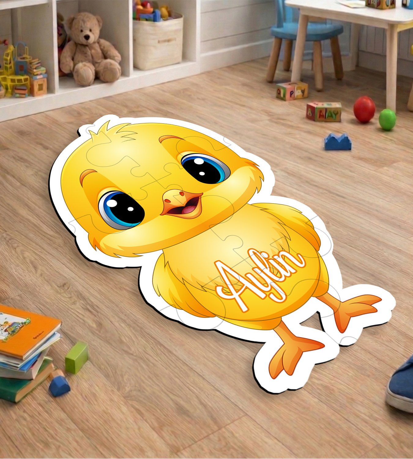 eJOYA Kişiye Özel Civciv Tasarımlı Puzzle Keçe Halı 116283